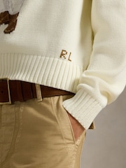 Polo Ralph Lauren Cream Knit Bear Jumper - Image 4 of 5