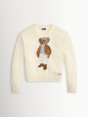 Polo Ralph Lauren Cream Knit Bear Jumper - Image 5 of 5