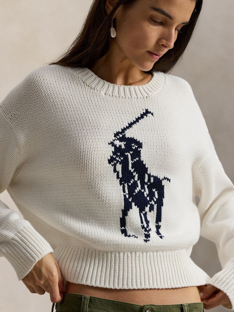 Polo Ralph Lauren White Sweater Pullover Jumper - Image 4 of 4 Polo Ralph Lauren White Sweater Pullover Jumper - Image 4 of 4