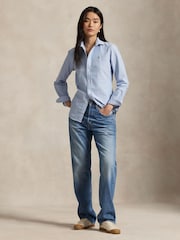 Polo Ralph Lauren Blue Oxford Cotton Long Sleeve Crlte St Button Front Shirt - Image 2 of 5