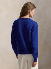 Polo Ralph Lauren Blue Knit Bear Jumper - Image 3 of 5