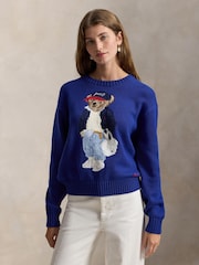 Polo Ralph Lauren Blue Knit Bear Jumper - Image 5 of 5