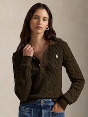 Polo Ralph Lauren Brown CBL Polo Long Sleeve Polo Shirt - Image 1 of 4