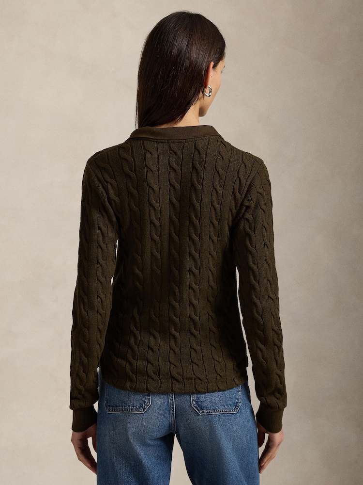 Polo Ralph Lauren Brown CBL Polo Long Sleeve Polo Shirt - Image 2 of 4