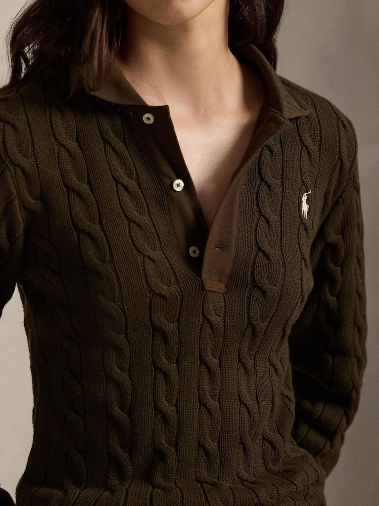 Polo Ralph Lauren Brown CBL Polo Long Sleeve Polo Shirt - Image 4 of 4