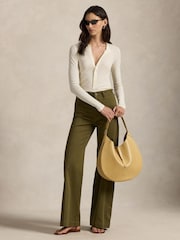 Polo Ralph Lauren Green Woven Flare Trousers - Image 3 of 5