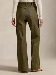 Polo Ralph Lauren Green Woven Flare Trousers - Image 4 of 5