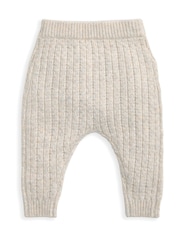 Mamas & Papas Cable Knit Brown Top and Joggers Set - Image 3 of 3