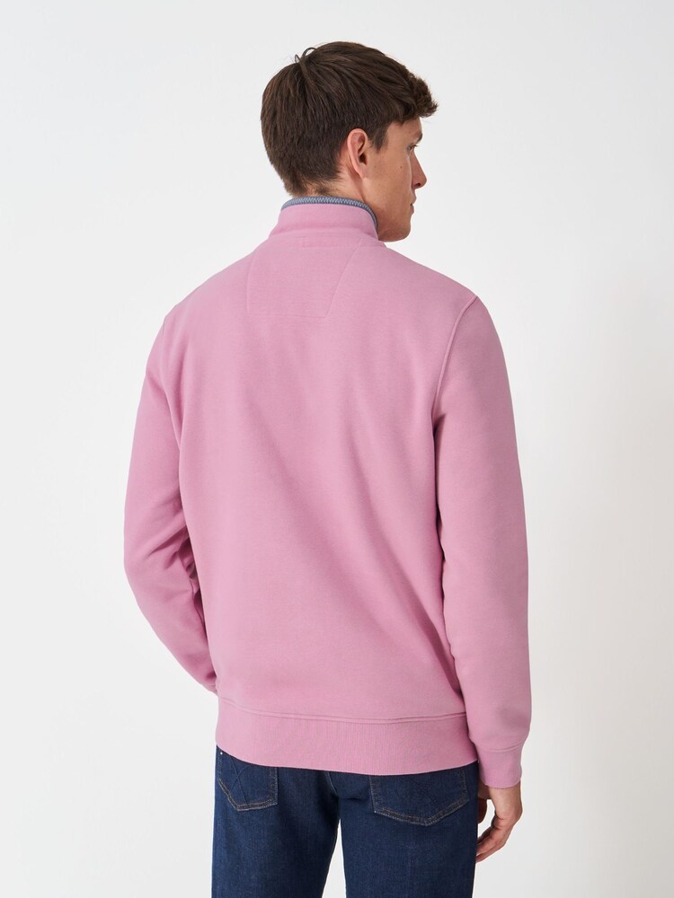 Crew Clothing Pink Classic Half Zip Sweatshirt - Image 2 of 5