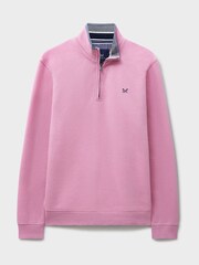 Crew Clothing Pink Classic Half Zip Sweatshirt - Image 5 of 5
