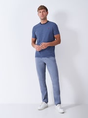 Crew Clothing Blue Feeder Striped Tipped T-Shirt - Image 3 of 5