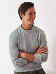 Crew Clothing Grey French Rib Crew Neck Jumper - Image 1 of 5