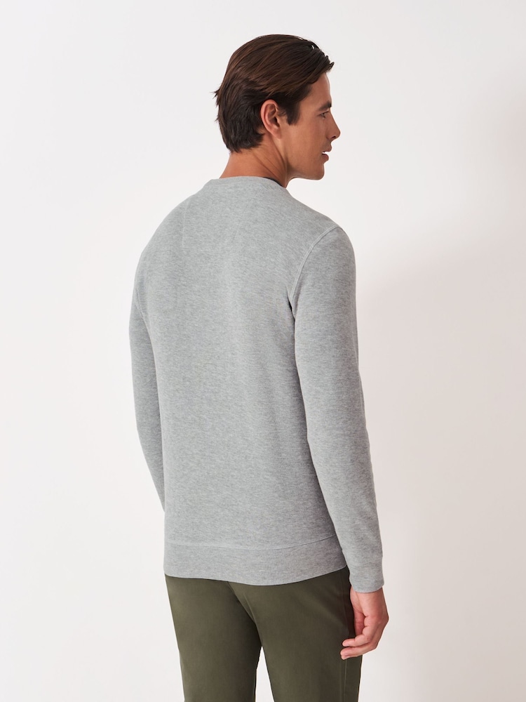 Crew Clothing Grey French Rib Crew Neck Jumper - Image 2 of 5