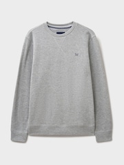 Crew Clothing Grey French Rib Crew Neck Jumper - Image 5 of 5