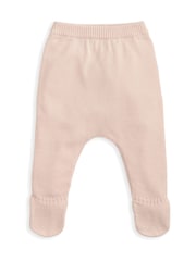 Mamas & Papas Pink Embroidered Knit Top and Leggings Set - Image 2 of 4