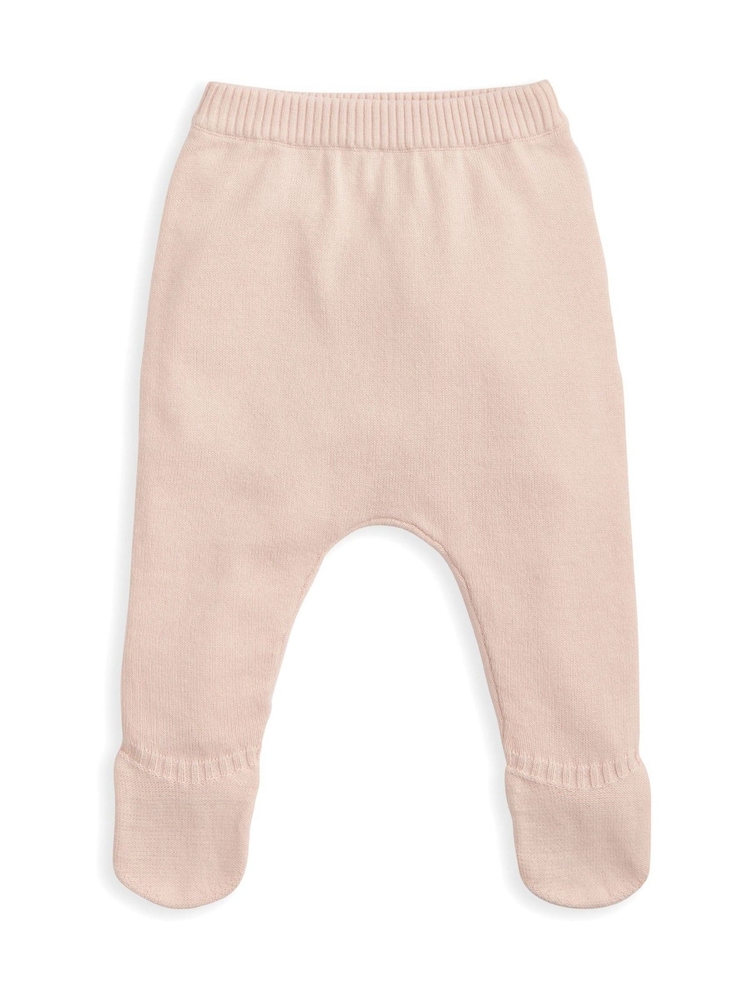 Mamas & Papas Pink Embroidered Knit Top and Leggings Set - Image 2 of 4