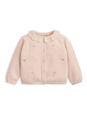 Mamas & Papas Pink Embroidered Knit Top and Leggings Set - Image 4 of 4