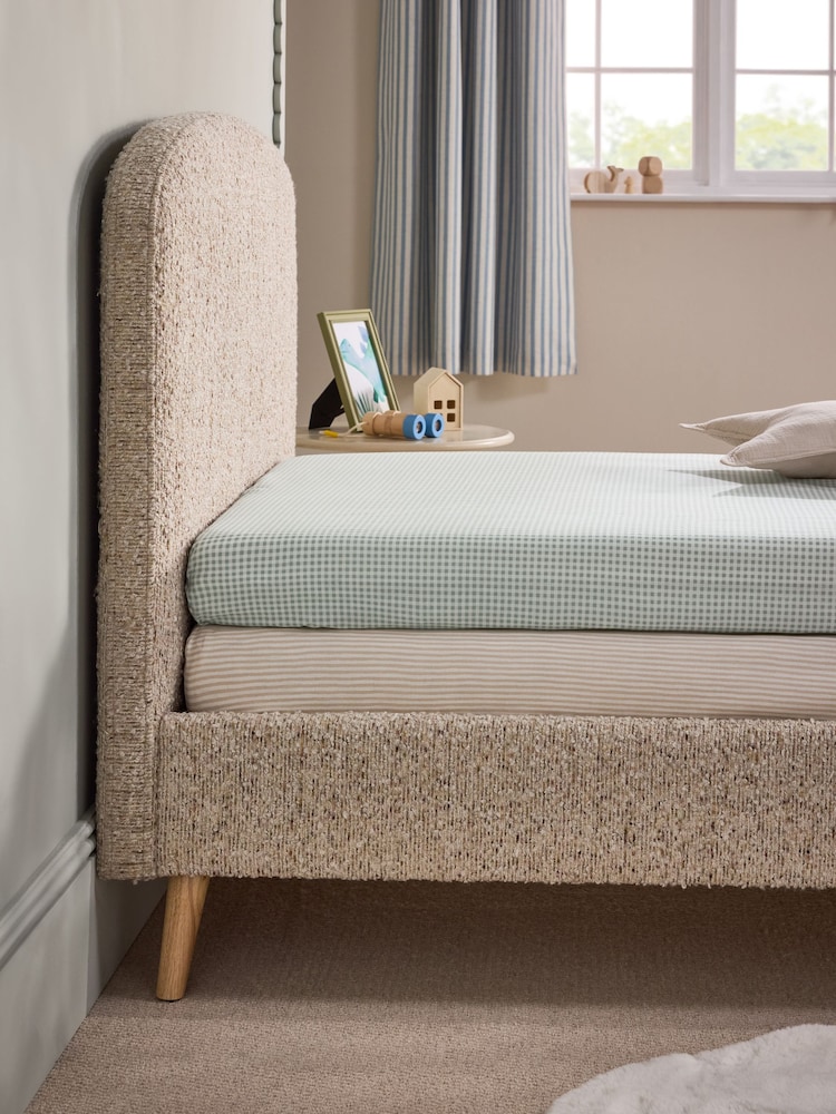 2 Pack Sage Green Gingham & Neutral Stripe Fitted Sheets - Image 1 of 6