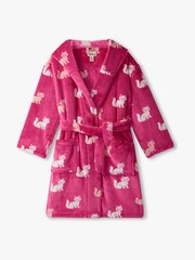 Hatley Pink Little Kitties Fuzzy Fleece Dressing Gown - Image 1 of 2