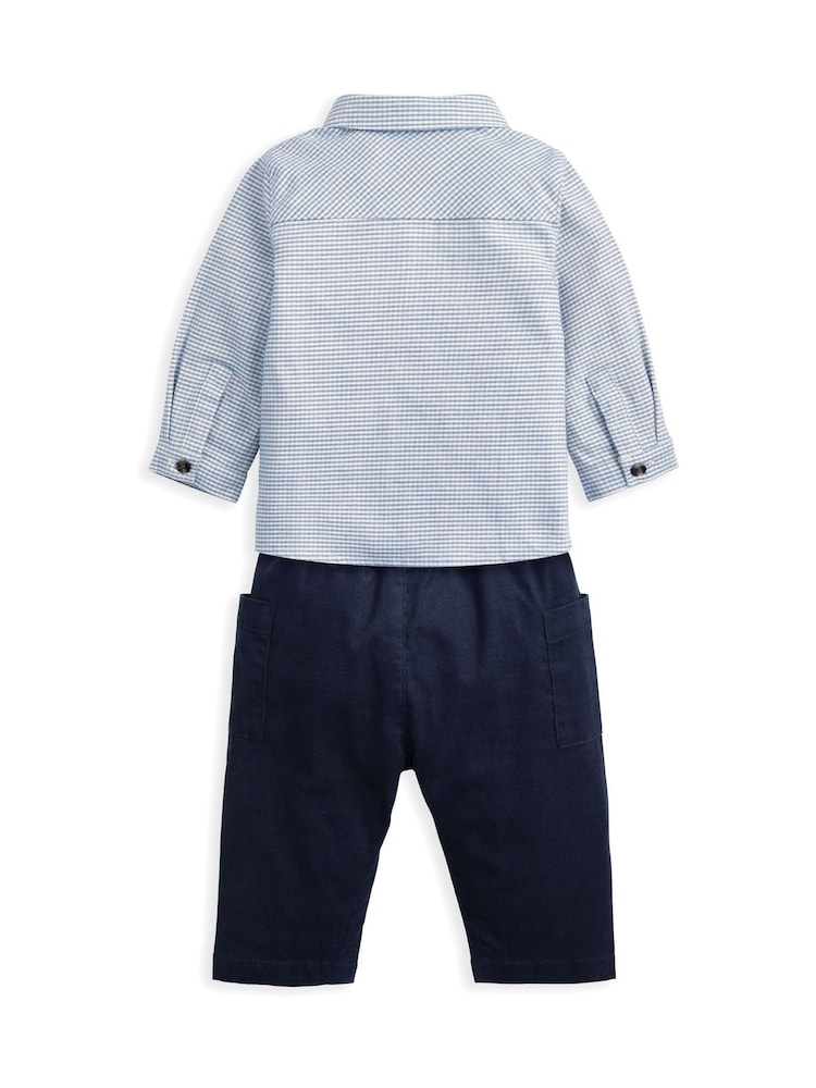 Mamas & Papas Blue Check Shirt & Cord Trousers Set - Image 4 of 4 Mamas & Papas Blue Check Shirt & Cord Trousers Set - Image 4 of 4