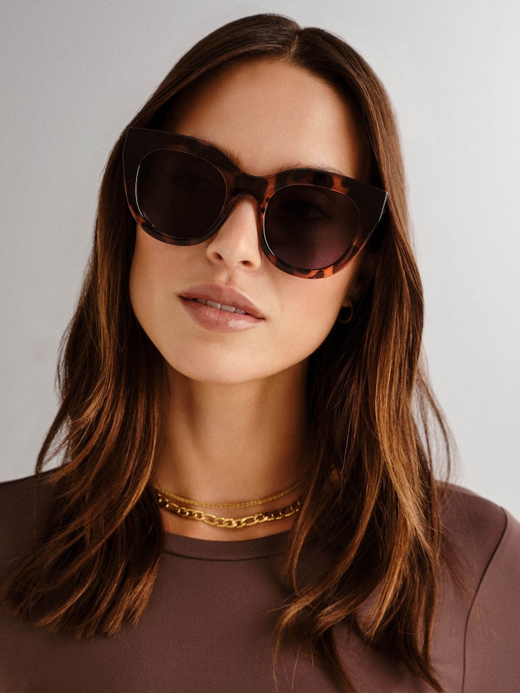 Le Specs Brown Air Heart Sunglasses - Image 1 of 5 Le Specs Brown Air Heart Sunglasses - Image 1 of 5