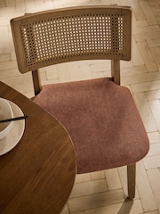 Set of 2 Soft Twill Rust Brown Abel Mid Wood Leg Dining Chairs - Image 2 of 8