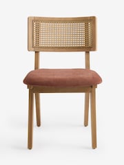 Set of 2 Soft Twill Rust Brown Abel Mid Wood Leg Dining Chairs - Image 3 of 8