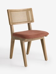 Set of 2 Soft Twill Rust Brown Abel Mid Wood Leg Dining Chairs - Image 4 of 8