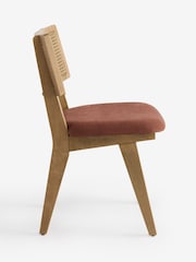 Set of 2 Soft Twill Rust Brown Abel Mid Wood Leg Dining Chairs - Image 6 of 8