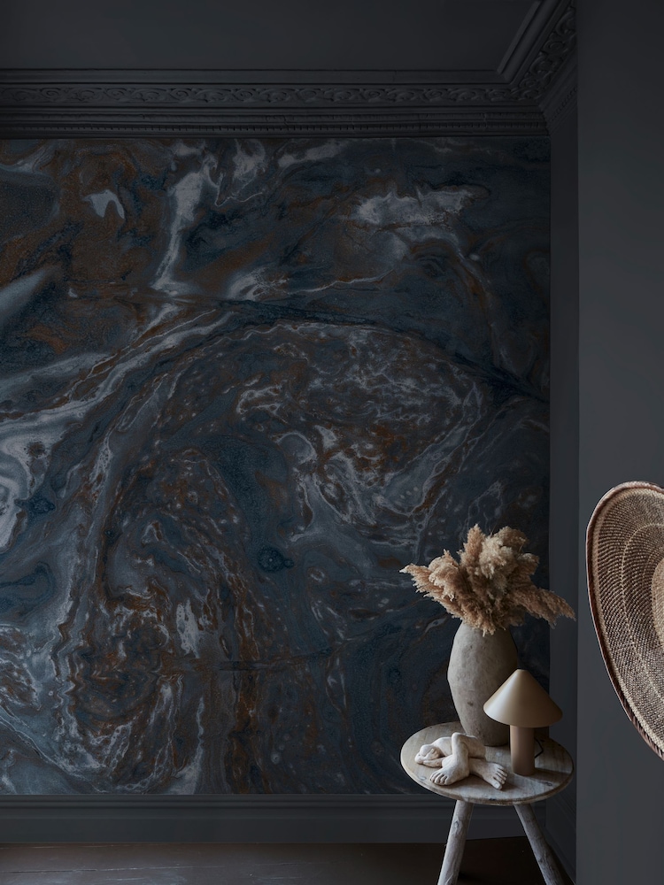 Abigail Ahern Sapphire Ethereal Marble Fixed Size 2.5m x 4m Mural - Image 1 of 4 Abigail Ahern Sapphire Ethereal Marble Fixed Size 2.5m x 4m Mural - Image 1 of 4