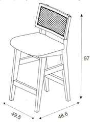 Soft Twill Rust Brown Abel Bar Stool - Image 3 of 9