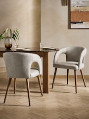 Set of 2 Easton Faux Leather Silver Mid Leg Orton Dining Chairs - Image 1 of 7