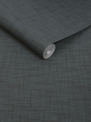 Abigail Ahern Midnight Weathered Linen 10M Wallpaper - Image 4 of 5