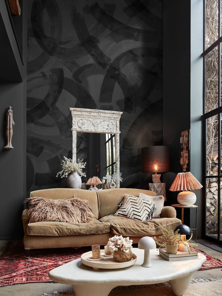 Abigail Ahern Charcoal Nomad Fixed Size 2.5m x 4m Mural - Image 1 of 4 Abigail Ahern Charcoal Nomad Fixed Size 2.5m x 4m Mural - Image 1 of 4