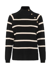 Cream Dela Button Embellishment Black Jumper - Image 5 of 6