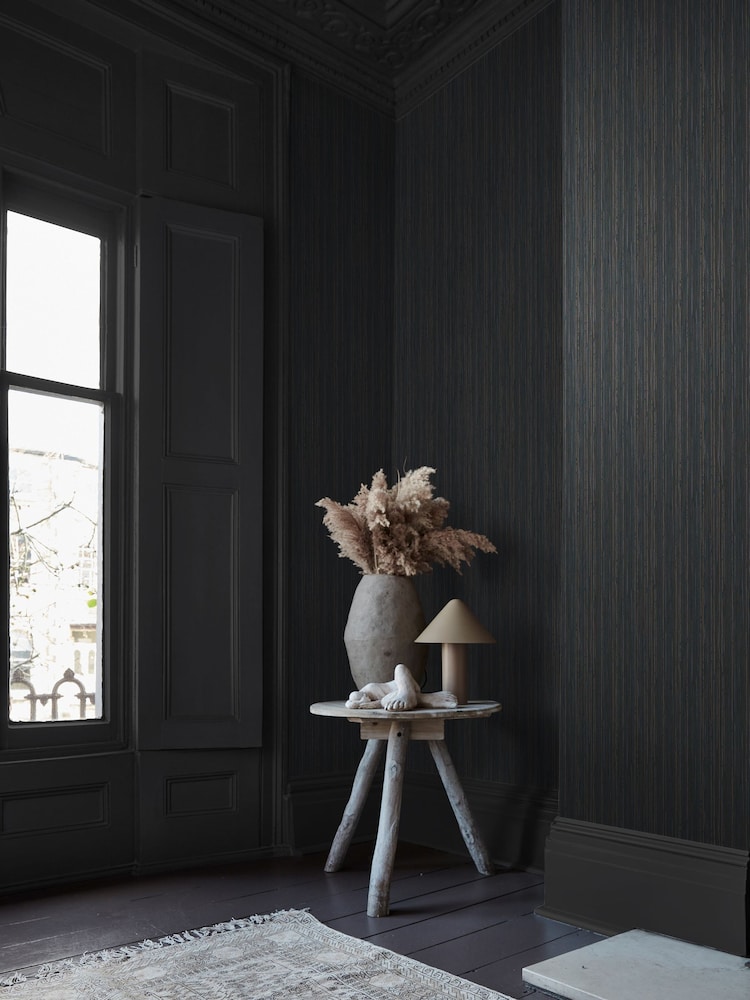 Abigail Ahern Twilight Fibre Stripe 10M Wallpaper - Image 1 of 5
