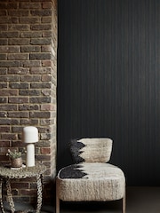 Abigail Ahern Twilight Fibre Stripe 10M Wallpaper - Image 5 of 5