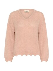 Cream Pink Niso Long Sleeve V-Neck Jumper - Image 5 of 6