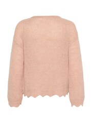 Cream Pink Niso Long Sleeve V-Neck Jumper - Image 6 of 6