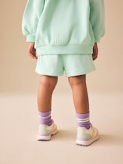 Verde mentol - Plain Sweat Shorts (3mths-7yrs) - Imaginea 2 din 4