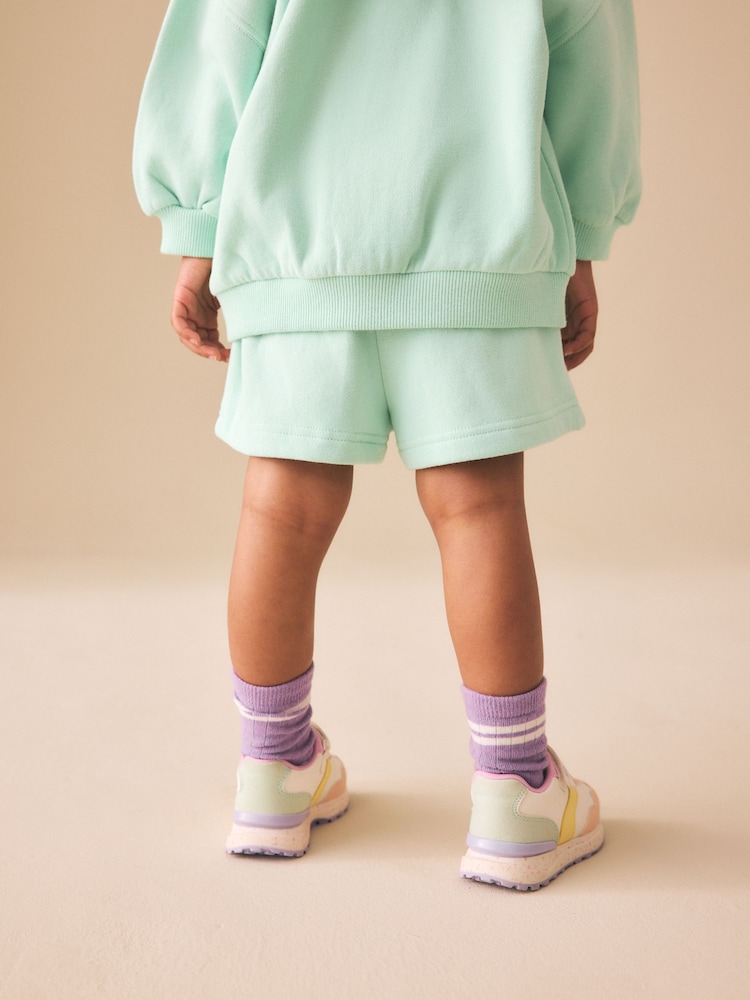 Verde mentol - Plain Sweat Shorts (3mths-7yrs) - Imaginea 2 din 4