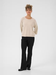 Cream Natural Dela 3/4 Sleeve Round Neck Jumper - Image 2 of 6