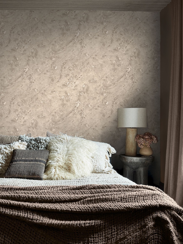 Abigail Ahern Almond Boheme Marble A4 Wallpaper Sample - Image 1 of 5