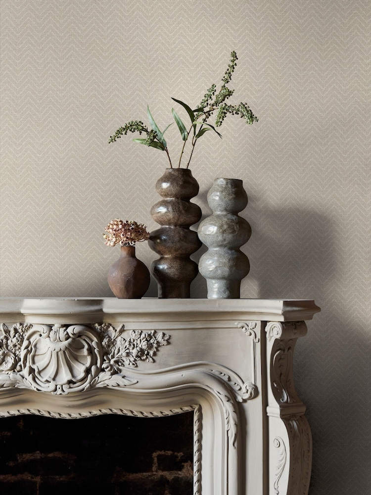 Abigail Ahern Pebble Herringbone Weave A4 Wallpaper Sample - Image 5 of 5
