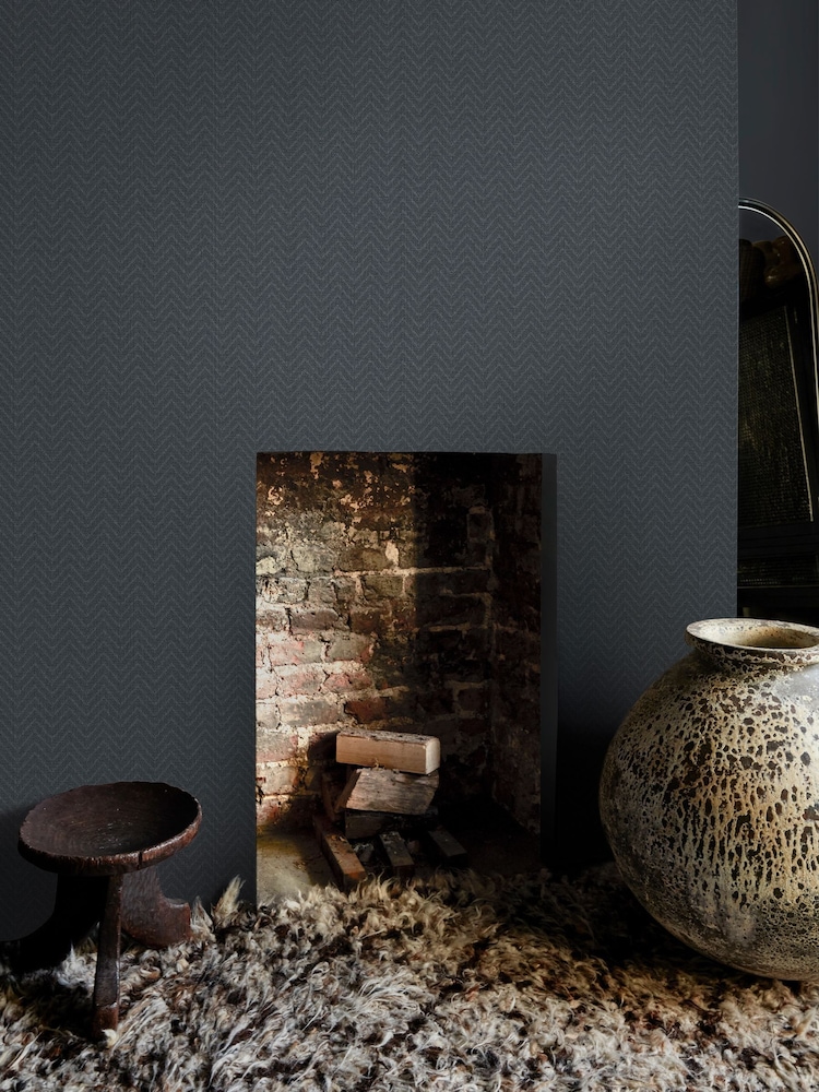 Abigail Ahern Dusk Herringbone Weave A4 Wallpaper Sample - Image 5 of 5