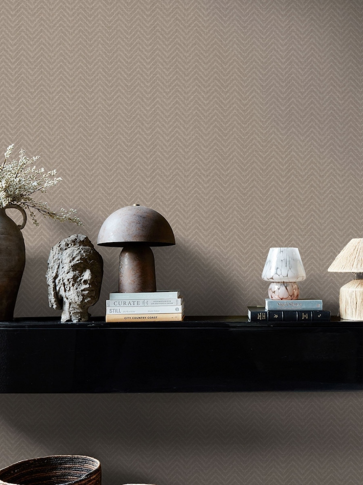 Abigail Ahern Praline Herringbone Weave A4 Wallpaper Sample - Image 5 of 5