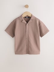 Taupe - Tricotate polo cu guler și revere Tricouri (3-16ani) - Imaginea 1 din 4