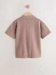 Taupe - Tricotate polo cu guler și revere Tricouri (3-16ani) - Imaginea 2 din 4
