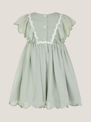 Monsoon Green Baby Summer Scallop Dress - Image 2 of 3