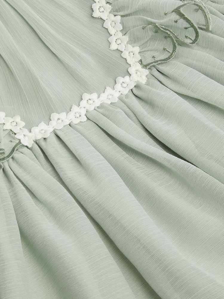 Monsoon Green Baby Summer Scallop Dress - Image 3 of 3